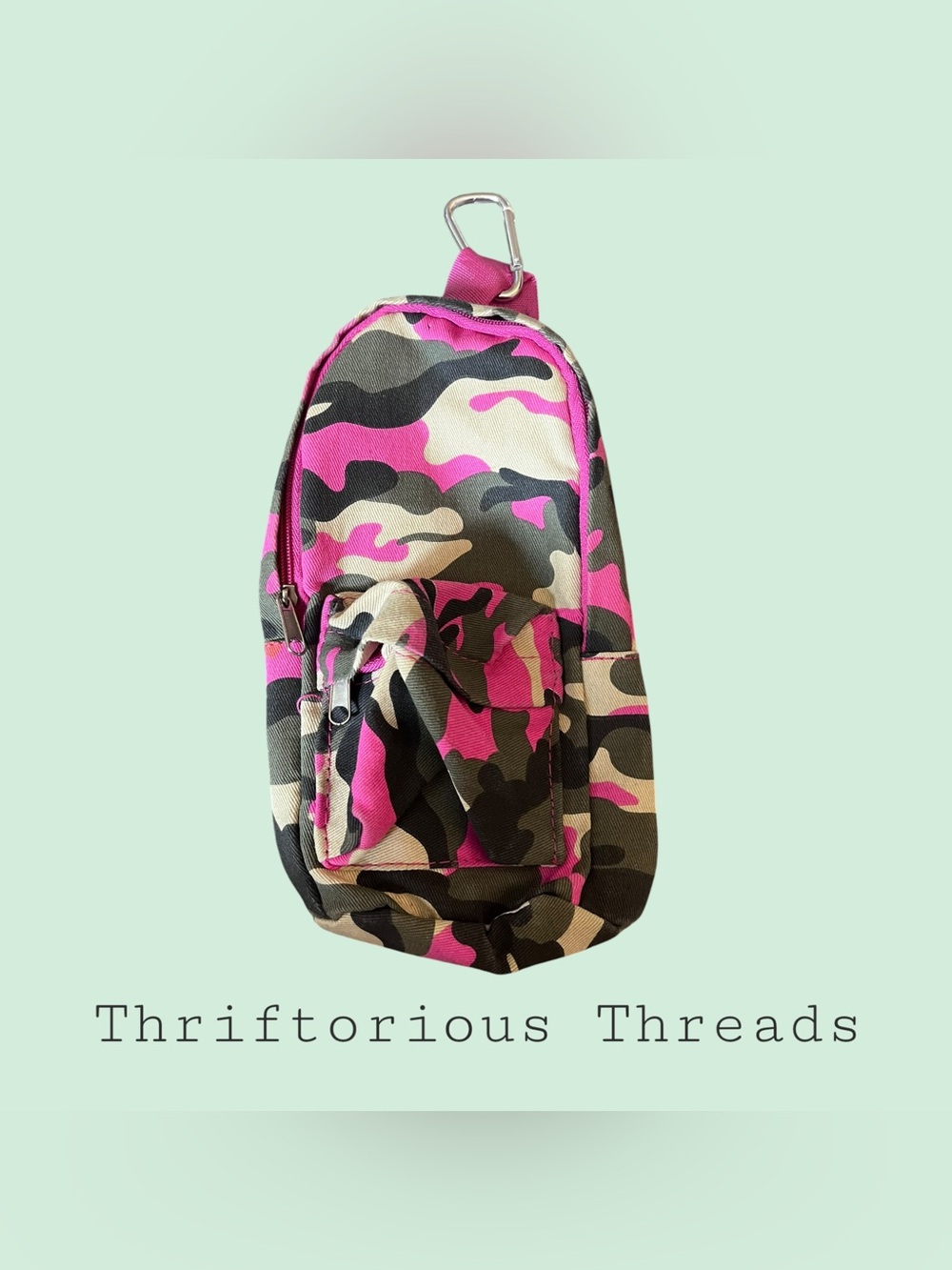 Pink Camo Micro Backpack Charm